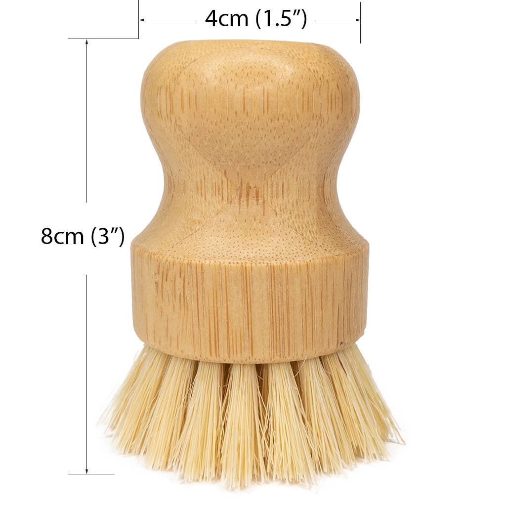 Coconut mini scrub brush bamboo dish scrubber