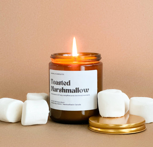 Toasted Marshmallows - Amber/ Clear Glass Jar Soy Candle: Amber Clear