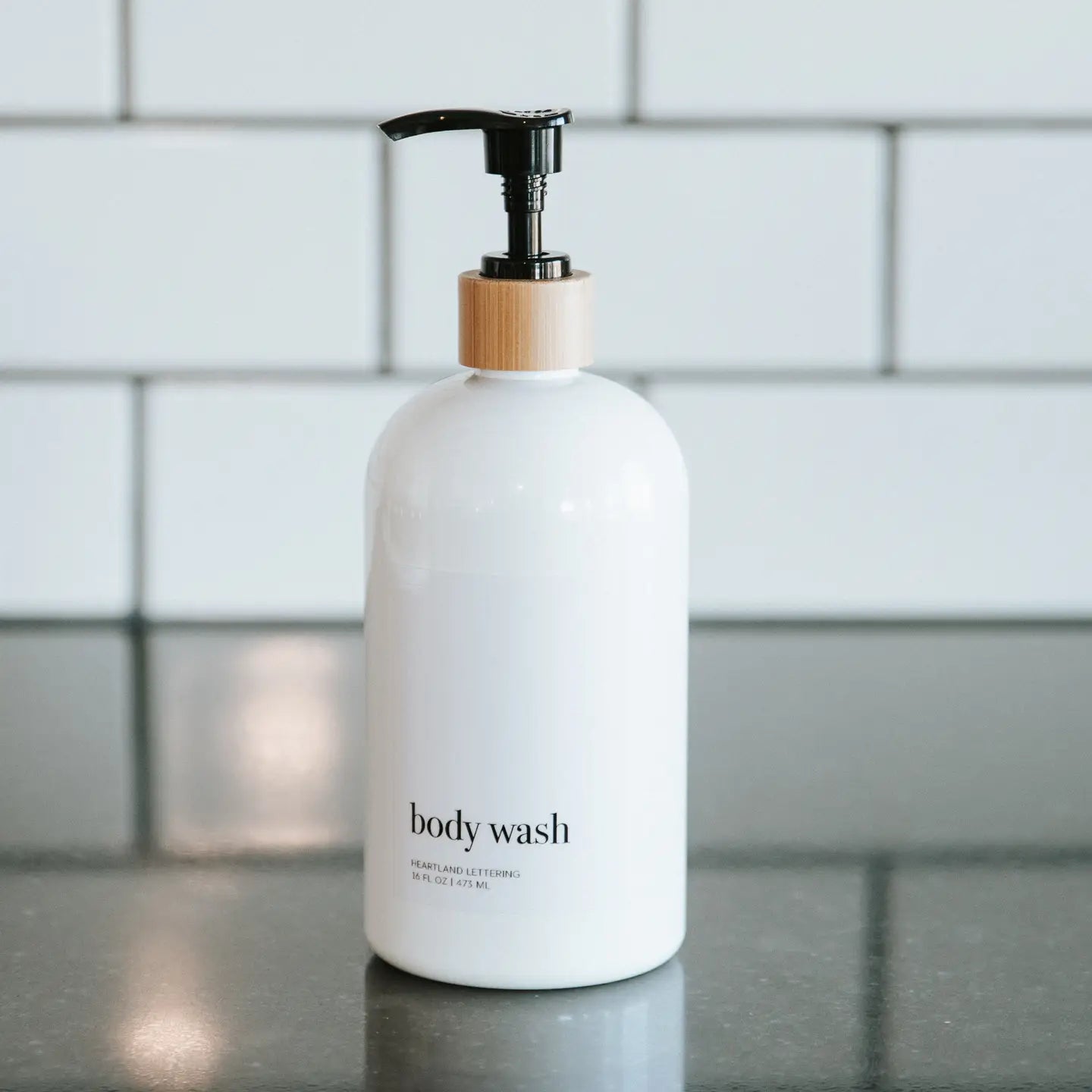 White minimalist pump bottles